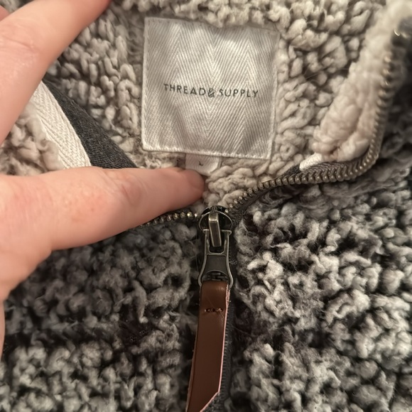 Black/white Sherpa quarter zip - Picture 2 of 4